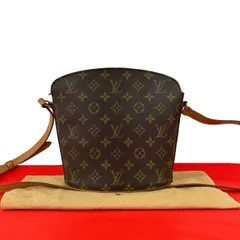 極 美品 袋付き LOUIS VUITTON ルイヴィトン ヴィンテージ ドルーオ モノグラム レザー ショルダーバッグ ポシェット ブラウン 309-8