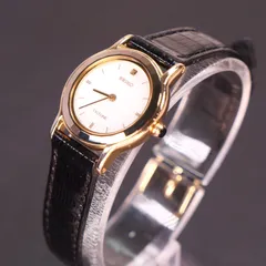 【稼働美品】SEIKO EXCELINE　タングステンベゼル　 アンティーク レディース腕時計　新品ベルト　電池交換済