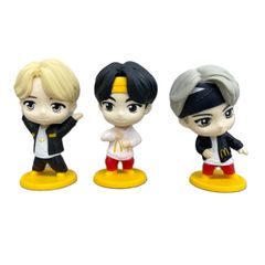 해피 세트 TinyTAN V Jimin Jin 맥도날드 BTS 콜라보레이션 피규어 3점 세트 상자 첨부