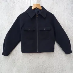 GU ジーユー ビックポケットジャケット ショート丈 オーバーサイズ ネイビー Sサイズ ◎_◇〇