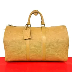 極 美品 LOUIS VUITTON ルイヴィトン ヴィンテージ キーポル 45 エピ レザー 本革 ボストンバッグ 旅行かばん ハンドバッグ ベージュ 25002
