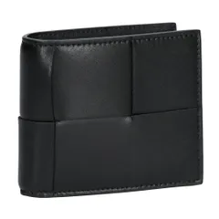 ボッテガヴェネタ BOTTEGA VENETA メンズ 折財布 二つ折り財布 イントレチャート カセット 649605 V47V1 8803 BLK/SIL