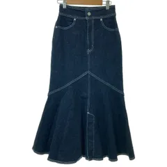 【中古】　AZUL BY MOUSSY　デニムスカート　Aライン　ロング丈　ジップフライ　無地　古着　/2405