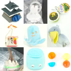 [KO]ガチャポン　14点まとめ売り　ハシビロコウ　わかめラーメン　タコさんウィンナー　miffy　植木街　フジパン　ヤドカリ物件　フエキ　空カプセル6個