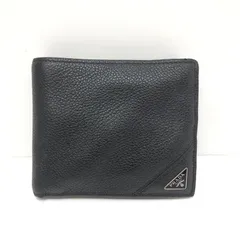 【中古】PRADA 二つ折り財布 ブラック レザー 2MO738 プラダ[66]