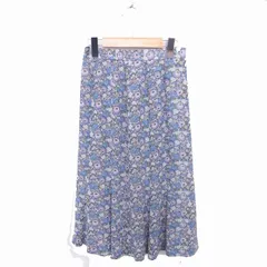 エバンピコネ EVAN-PICONE フレア スカート ロング 花柄 薄手 ブルー パープル 青 紫 /TT3