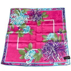 大判 花柄シルクハンカチ LEONARD レオナール ピンク 花柄