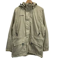 【中古】　Columbia　ナイロンジャンパー　マウンテン　アノラック　フード　ダブルジップ　ブランドロゴ　刺しゅう　アウトドア　古着　/1151
