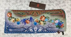 新品未使用 エトロ ETRO ストール スカーフ カシミヤ シルク カシシル ペイズリー 花柄 紫 青 オレンジ 緑 など フラワー イタリア製 ミラノ 10007-4546 大判ショール 膝掛け レディース  服飾小物 保管袋付き 実寸64×163