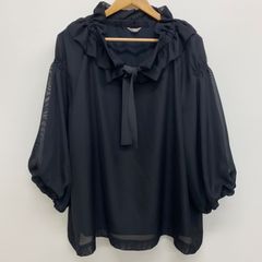 LOUNIE ルーニィ♡シースルー長袖ブラウス ブラック - メルカリ