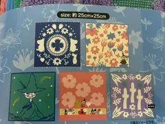 1E238-61983 ムーミン ハンカチ 5枚 セット ミニタオル サイズ/25X25㎝ 綿100％ ジャカード織