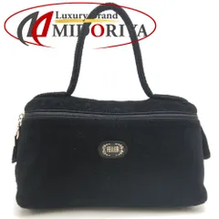 FEILER フェイラー フリル ハンドバッグ コットンキャンバス ブラック レディース /253744【中古】