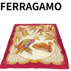 Salvatore Ferragamo フェラガモ 大判シルクスカーフ 鳥柄のサムネイル