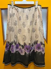 Y【Y6-56】◇  TO BE CHIC    サイズ40    フレアスカート　ピンク/総柄