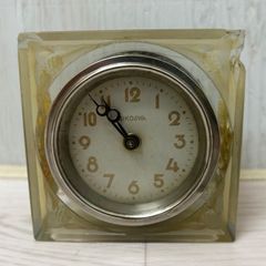 アンティーク 精工舎 ウランガラス 手巻き置時計 ジャンク品 V R7735