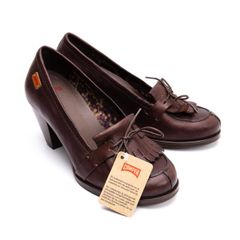 CAMPER カンペール キルトタン レザー ヒール ローファー フリンジ 革靴 カンペールCAMPER キルトタンレザーヒールローファー 茶36(23cm位