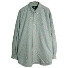 RALPH LAUREN ラルフローレン BLAKE ボタンダウンシャツ チェック ライトグリーン(メンズ XL)中古 古着 X9695