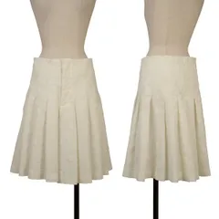 コムデギャルソンCOMME des GARCONS エステル染めフラワージャガードプリーツスカート風ワイドショートパンツ 白Sのサムネイル