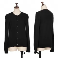 コムコム コムデギャルソンCOMME des GARCONS ウールギャザーニットカーディガン 黒Sのサムネイル
