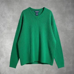 Lands' End ランズエンド 90s USA製 コットン リブ編み セーター ニット Vネック 0-57-749
