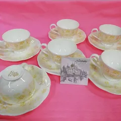 【未使用】ノリタケ（Noritake）「ボーンチャイナ」シリーズ  花柄  ティーカップ＆ソーサー 6客分  W471