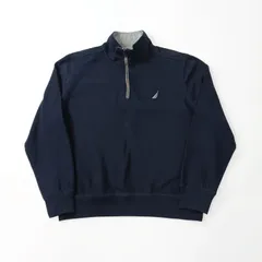 NAUTICA ノーティカ ハーフジッププルオーバー 裏起毛 ワンポイント ネイビー M 【中古】のサムネイル