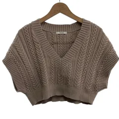 【中古】　SNIDEL　ベスト　レイヤード　Vネック　ケーブル編み　古着　/2403