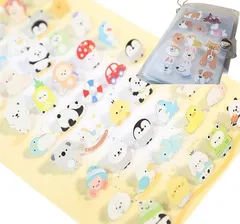 JP-SAKURA JP-SKURA シール帳 ミニ セット スタンド ぷくぷく ぷっくり おしりぷにぷに 3Dスタンディング (シール帳大+パンダ：黄色シール,  ミニサイズ)
