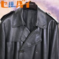 イヴ・サンローラン リヴゴーシュ レザーステンカラーマックコート 50