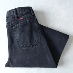■古着 RUSTLER ラスラー Wrangler ラングラー姉妹ブランド ブラックジーンズ デニムパンツ 黒 実寸W34L30【L6037】