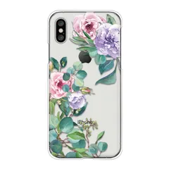 スマホケース C 透明 花柄 各機種対応 水彩風 クリアケース 透明ケース Pixel OPPO 他 case6015