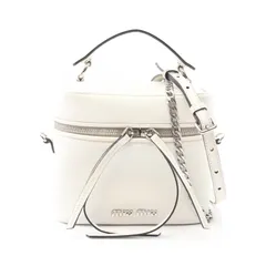 ミュウ ミュウ Miu Miu ハンドバッグ MADRAS マドラス 2WAY 5BH122 ホワイト レザー マドラス スモール バニティ チェーンショルダー レディース Used A