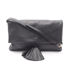 ロエベ LOEWE ショルダーバッグ アナグラム ブラック レザー ショルダーバッグ レディース Used B