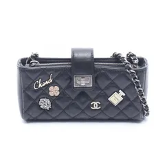 シャネル CHANEL ショルダーバッグ 2.55 マトラッセ アイコン フォンホルダー ブラック レザー 2.55 マトラッセ アイコン フォンホルダー レディース Used Aのサムネイル