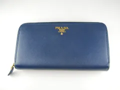 【USED/B訳あり】PRADAプラダ 長財布 サフィアーノ ブルー