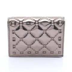 ヴァレンティノ・ガラヴァーニ Valentino Garavani 二つ折り財布 メタリックシルバー パテントレザー コンパクト ウォレット レディース Used Aのサムネイル