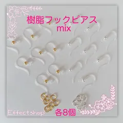 ஐ☘︎︎樹脂フックピアスセットmix