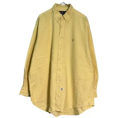 RALPH LAUREN ラルフローレン YARMOUTH ボタンダウンシャツ 大きいサイズ イエロー(メンズ 17 1/2)中古 古着 X9816