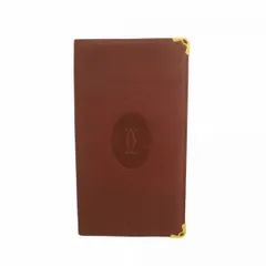【6dd4351】カルティエ 札入れ マスト レザー ボルドー ゴールド金具【中古】メンズ レディース ユニセックス