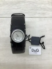 H2 ドルチェ＆ガッバーナ ドルガバ D＆G ブラックレザー ブレスレット 腕時計 DW0351 動作未確認 現状品
