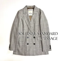 cZ54 未使用 JOURNAL STANDARD L'ESSAGE GIOLICAツイード BIGジャケット ジャケット チェック ウール 毛 ダブルボタン 金子綾 ブラウン ジャーナルスタンダードレサージュ 定42,900円のサムネイル