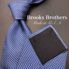 【美品】 Brooks Brothers ネクタイ 青 ブルー 格子柄 総柄