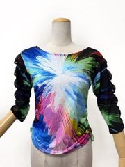 JOAN】LL 新品 社交ダンス カットソー フリル アート柄 12109 - メルカリ