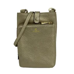 PELLE BORSA(ペレボルサ) ショルダーバッグ - ゴールド×白 ストラップ着脱可/ミニバッグ/斜めがけ レザー