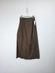 新品) 샵 バゲット ブラウン リネン ロング スカート レディース 26-28 インチ 0423