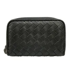 BOTTEGA VENETA(ボッテガヴェネタ) コインケース イントレチャート 114075 黒 ラウンドファスナー レザー
