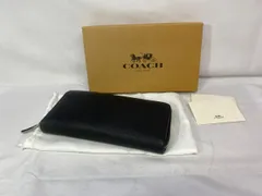 COACH コーチ PVC レザー ラウンドファスナー 長財布 F74769 付属品あり カラー：ブラック メンズ ユニセックス ウォレット