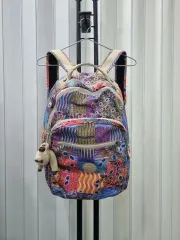 キプリング バックパック マルチカラー パターン + キーホルダー 含む