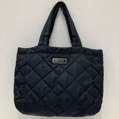 2441　MARC BY MARC JACOBS　 マークバイマークジェイコブス　 トートバッグ　キルティング　ブラック系　 黒　無地　ロゴ　ナイロン　レディース