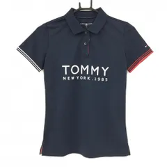 【美品】トミーヒルフィガー 半袖ポロシャツ ネイビー ロゴ白 フロントロゴ  レディース S ゴルフウェア Tommy Hilfiger Golf